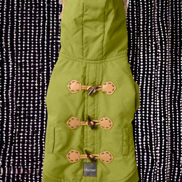 Fuzzyard Dog Coat Jacket Toggle Buttons Green NEW - Picture 3 of 4